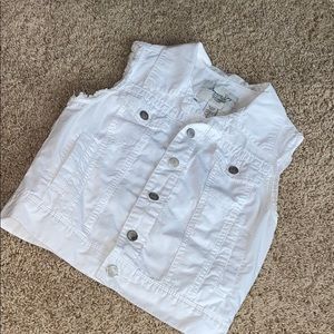 White Lace Jean Vest